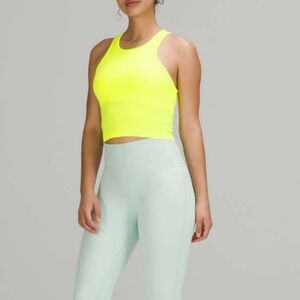 NWOT Lululemon Ebb To Street Cropped Racerback Tank 10 Electric Lemon